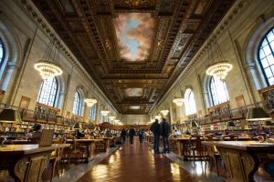 Image description: The Rose Reading Room in the New York Public Library